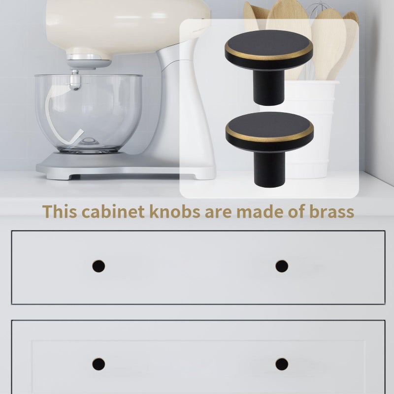 Mcredy Cabinet Handles Black Round Drawer Knobs Pulls 1.1 Inch Simple Dresser Door Knobs with Screws for Kitchen Bathrooms Drawer, 2 Packs - Image 5